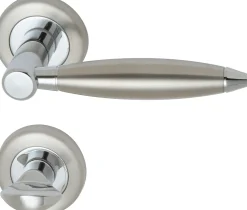 Alpertec WC-Rosettengarnitur Lenny Edelstahl silber rund