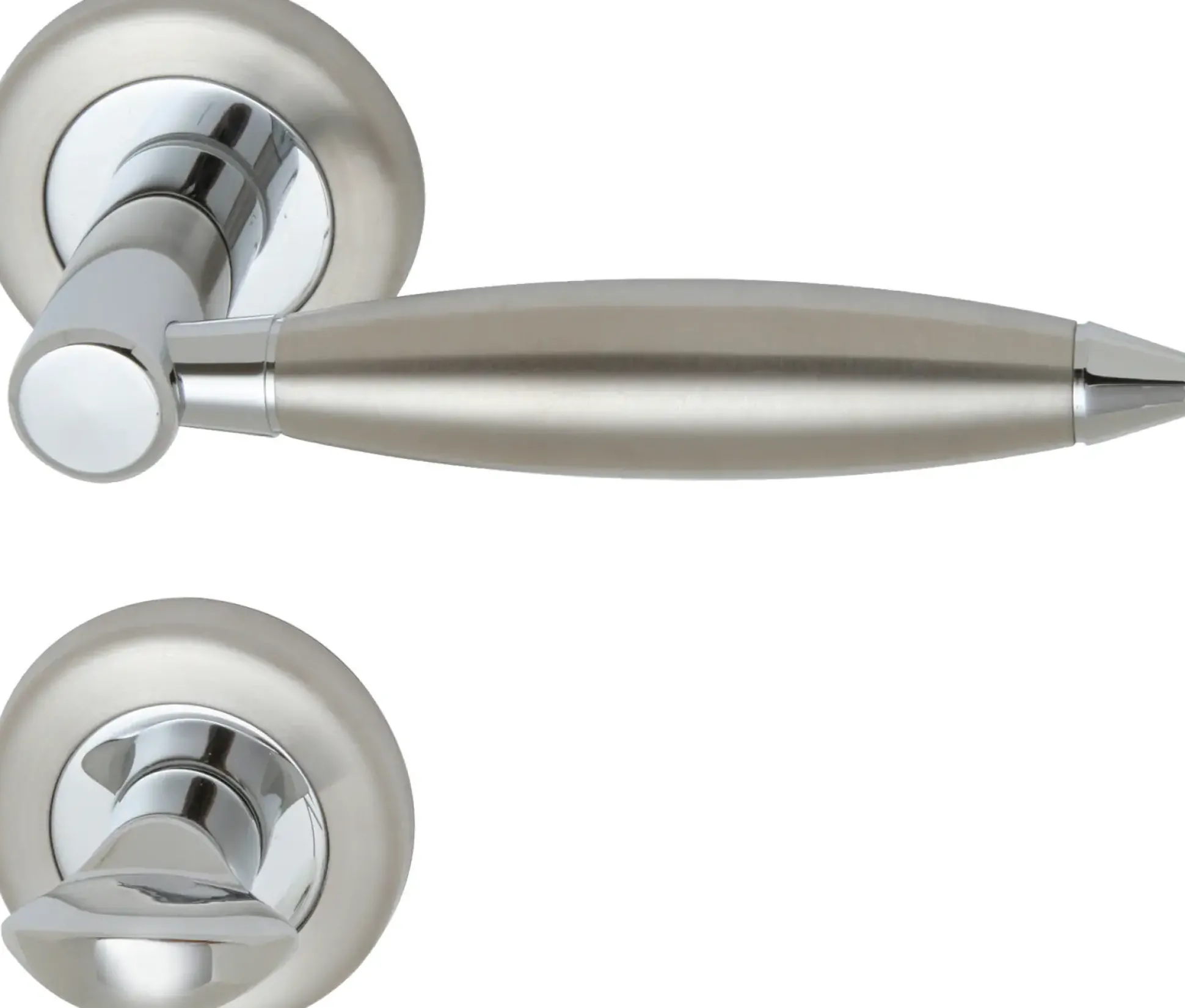 Alpertec WC-Rosettengarnitur Lenny Edelstahl silber rund