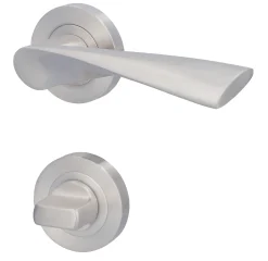Alpertec WC-Rosettengarnitur Palma Edelstahl silber rund