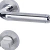 Alpertec WC-Rosettengarnitur Solid 4 Edelstahl silber rund