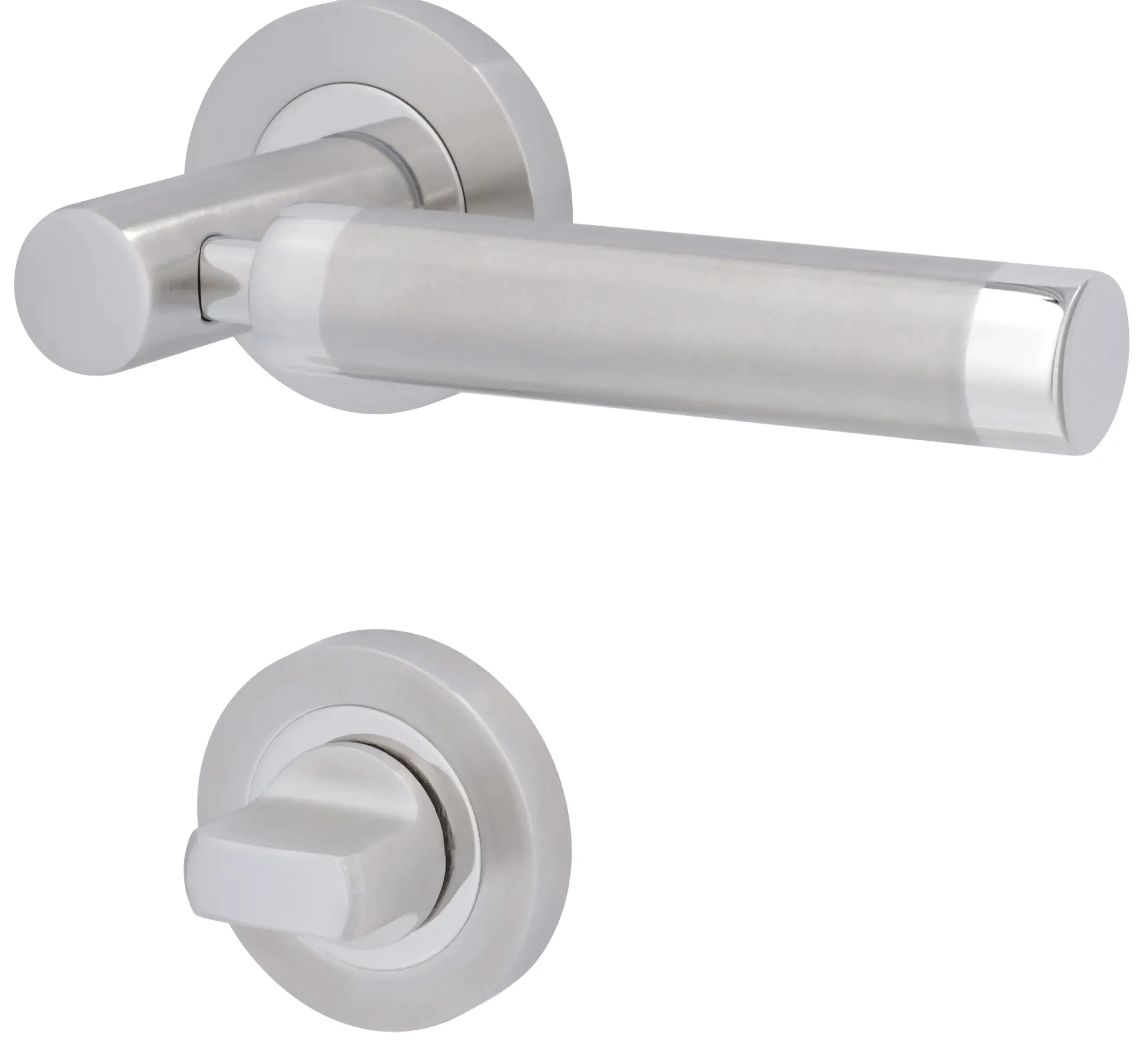 Alpertec WC-Rosettengarnitur Solid 3 Edelstahl silber rund