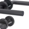 Alpertec WC-Türgriff-Garnitur Rosette Fair I Edelstahl schwarz Ø 52 mm