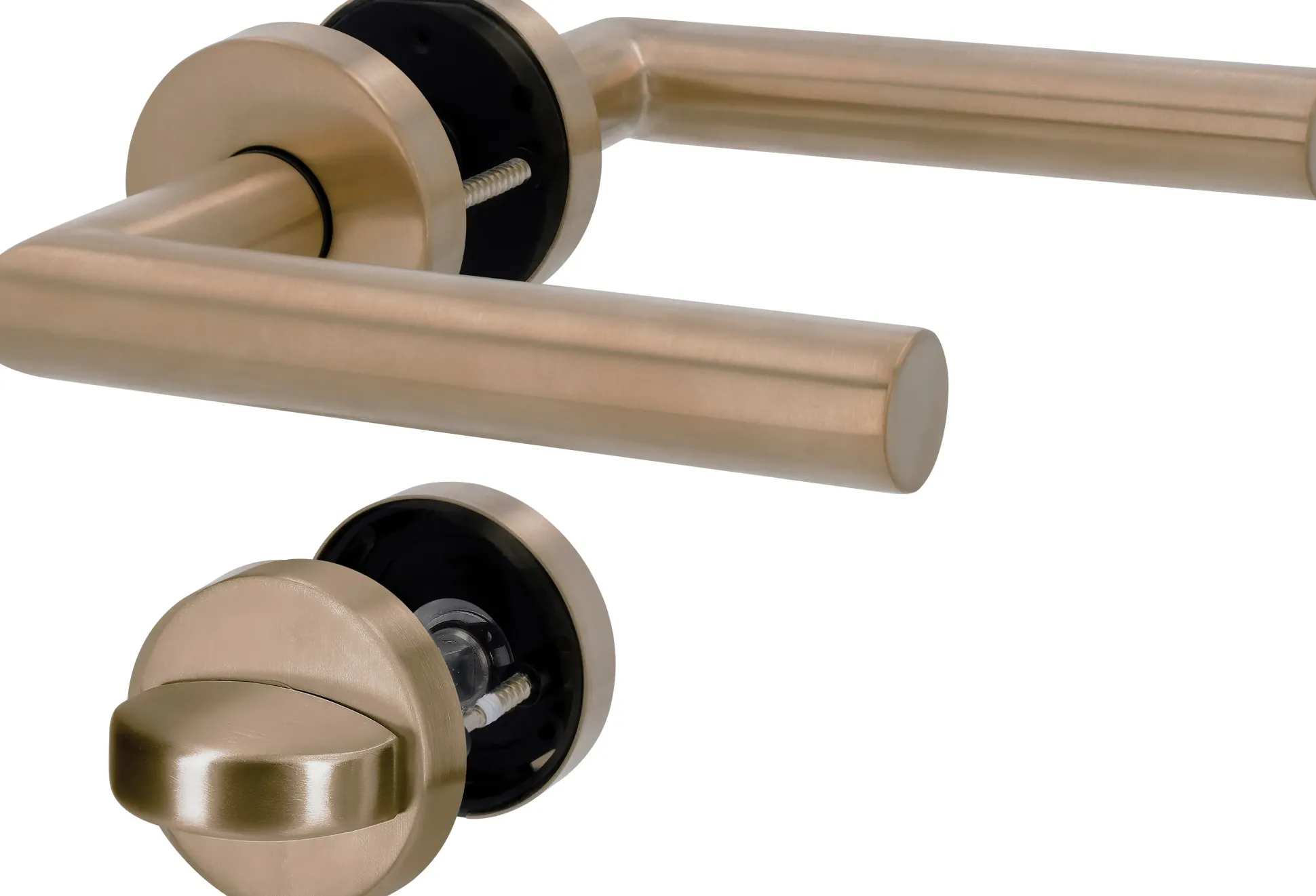 Alpertec WC-Türgriff-Garnitur Rosette Fair I Edelstahl kupfer Ø 52 mm