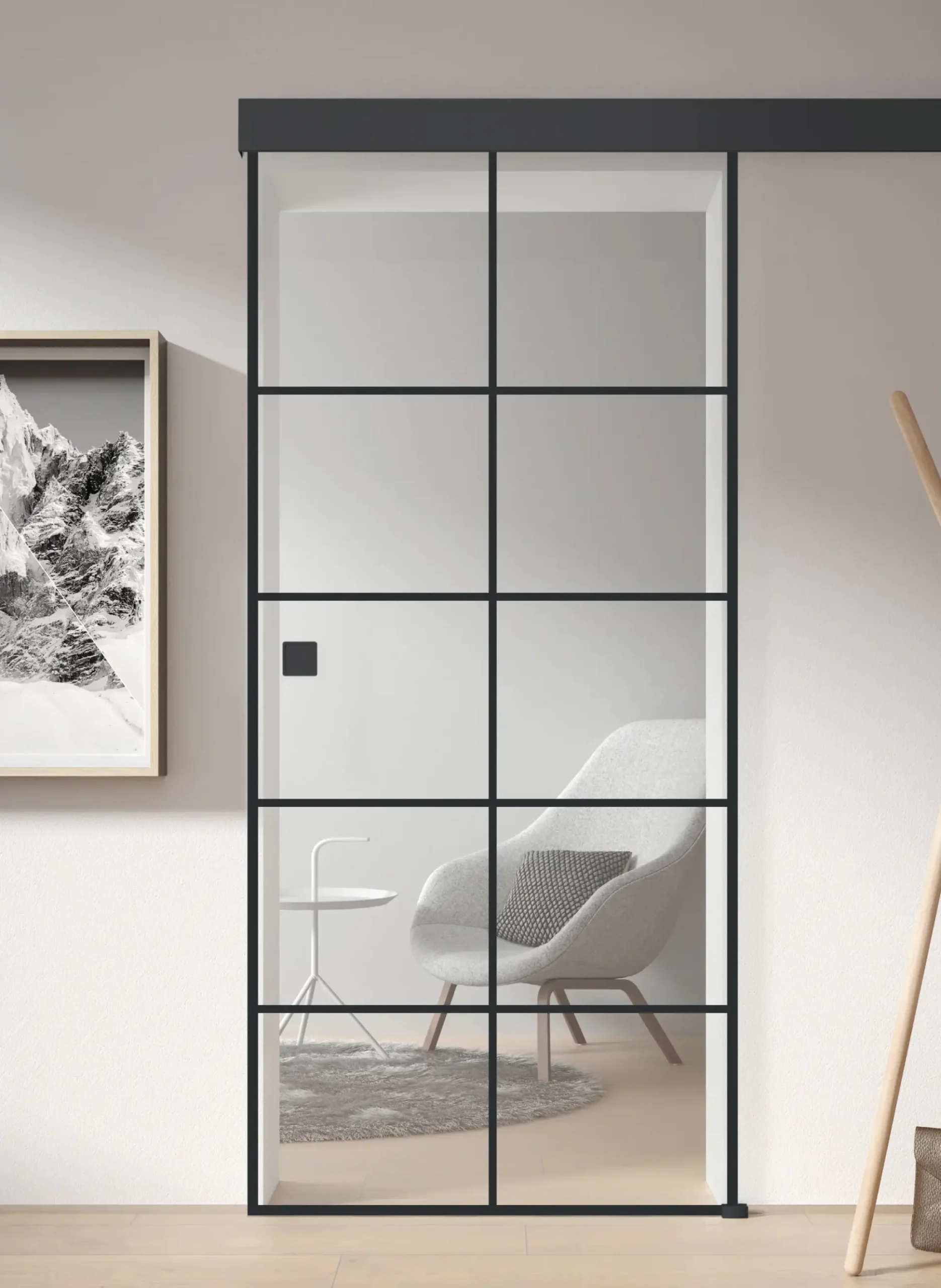 Ambiente Glas-Schiebetür Black Klarglas Dekor S 76/20 ESG