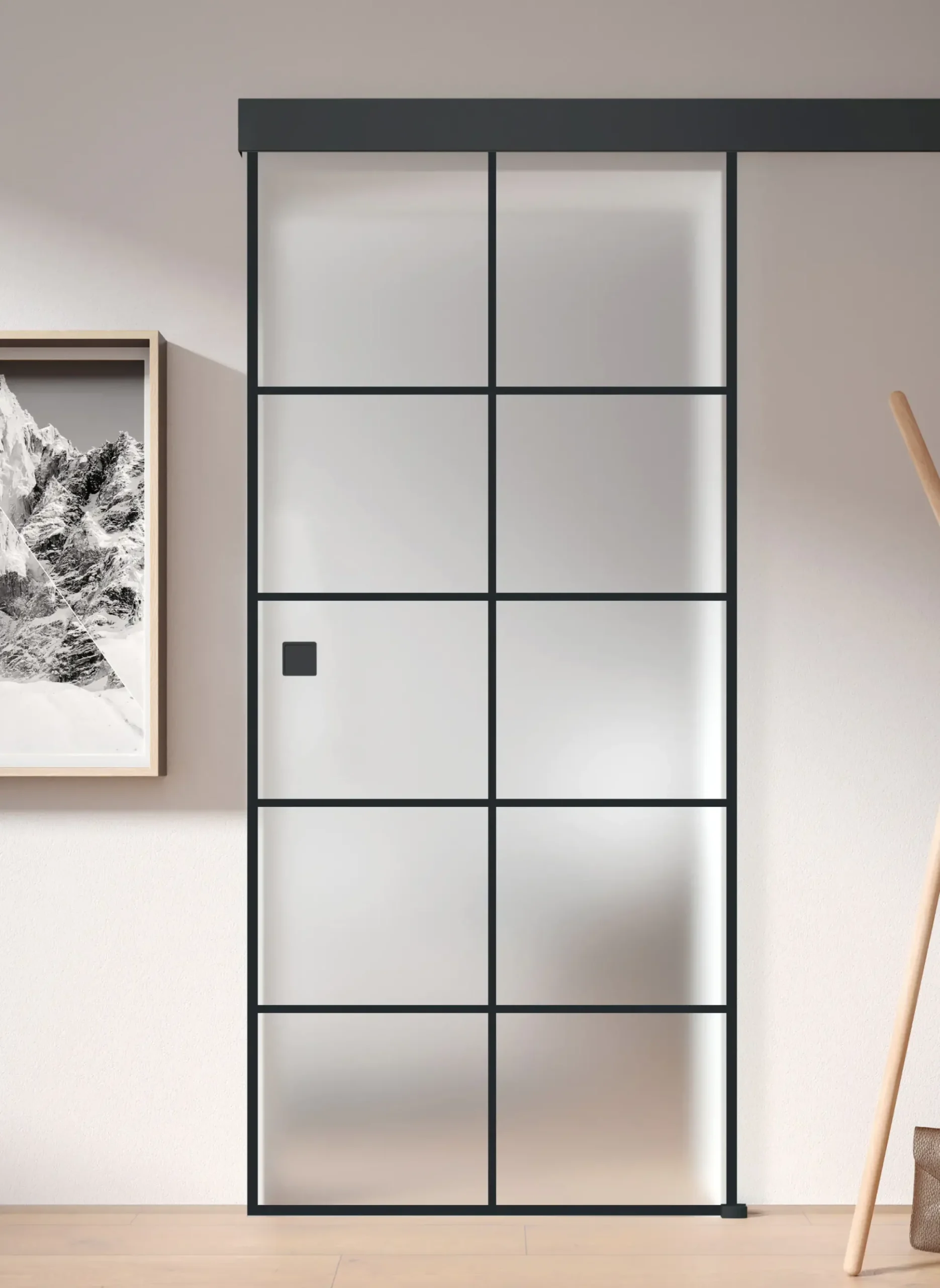 Ambiente Glas-Schiebetür Black Satinato Dekor S 76/20 ESG