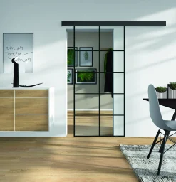 Ambiente Glas-Schiebetürset Black Klarglas Glas Dekor S 76/20 ESG