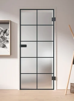 Ambiente Glastür Black Loft Satinato DIN rechts Dekor S 76/20