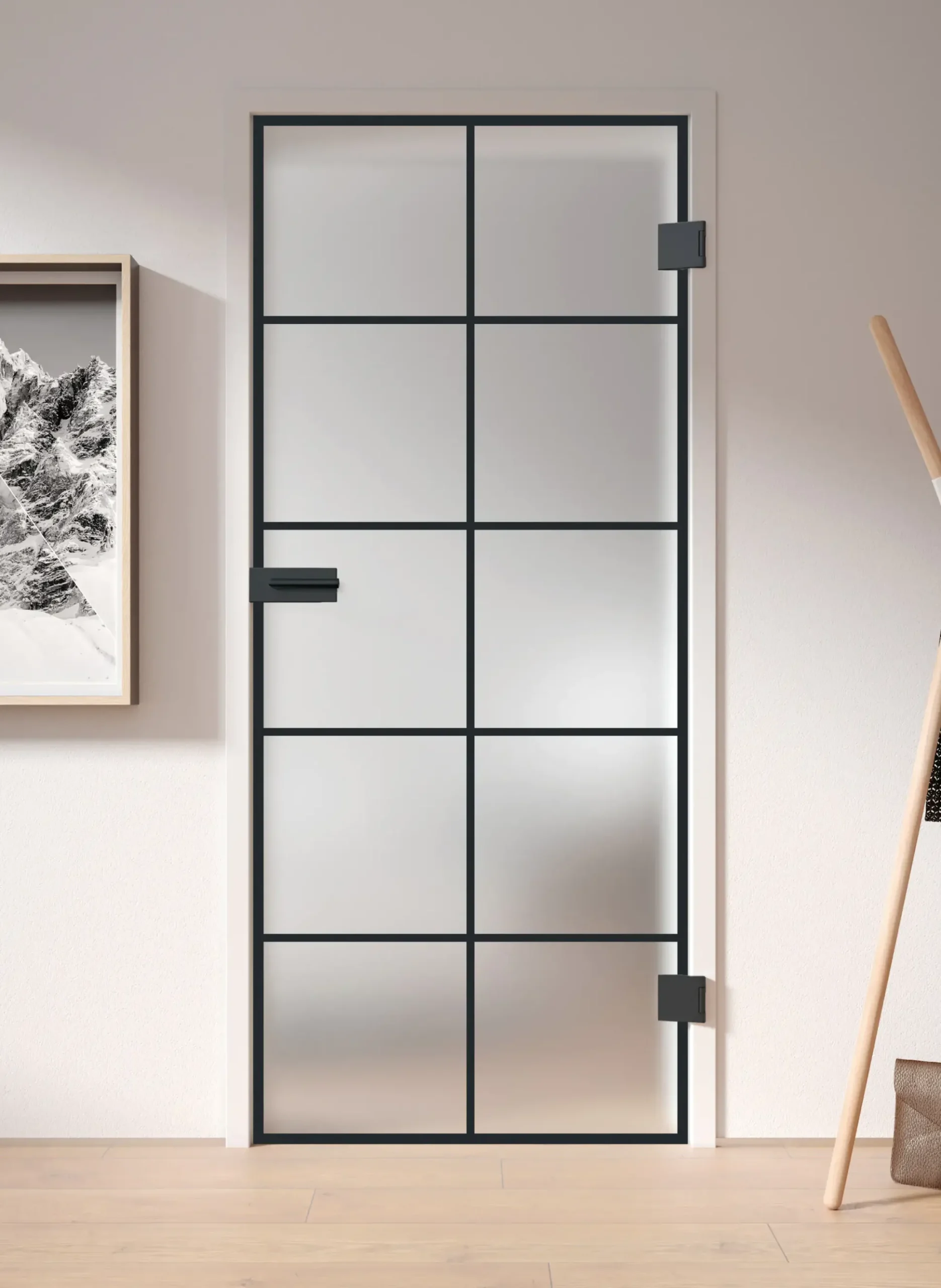 Ambiente Glastür Black Loft Satinato DIN rechts Dekor S 76/20