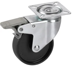Apparate-Lenkrolle mit Totalfeststeller 75 x 24 mm für unempfindliche Böden Tragkr. 60 kg