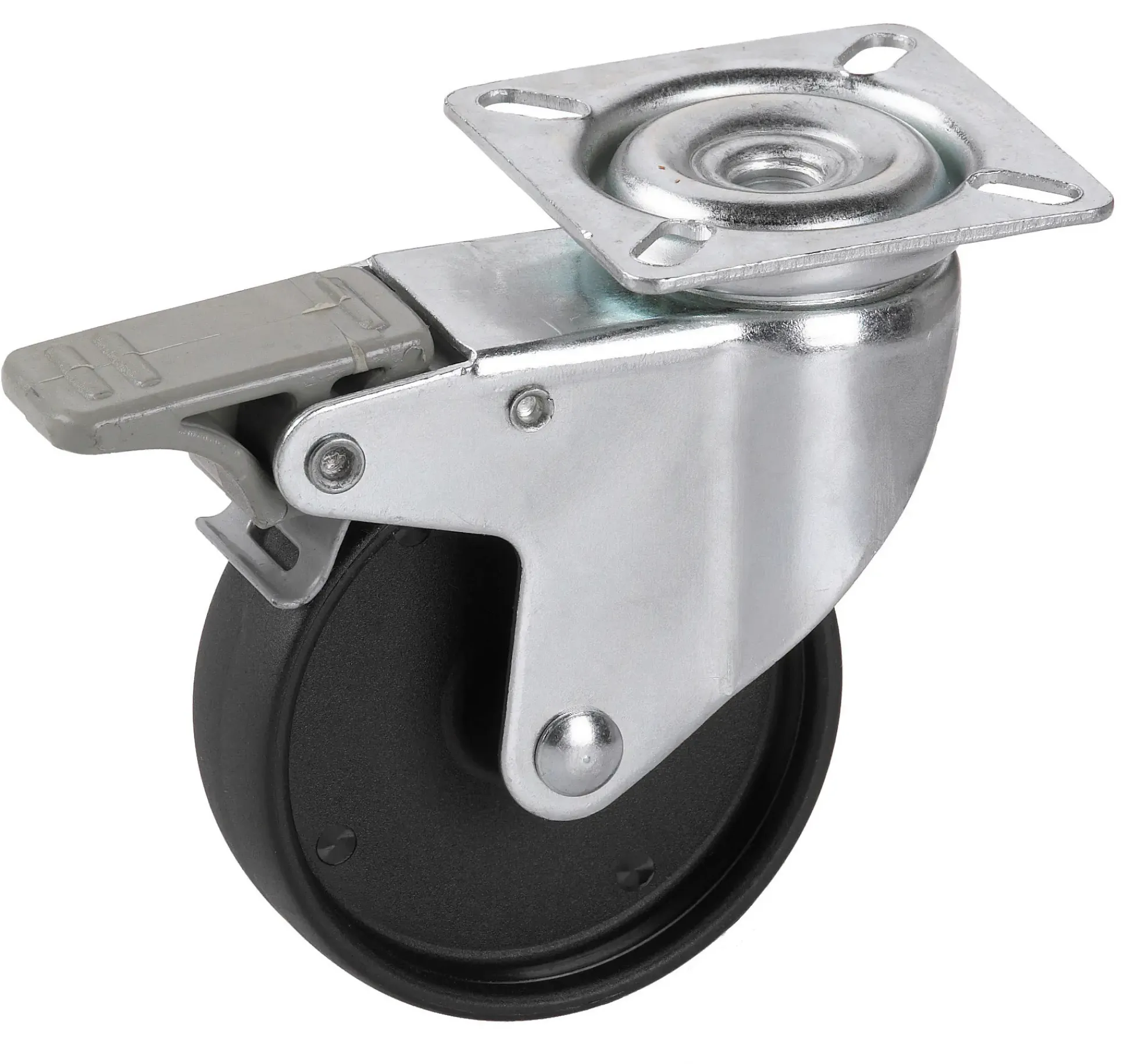 Apparate-Lenkrolle mit Totalfeststeller 75 x 24 mm für unempfindliche Böden Tragkr. 60 kg