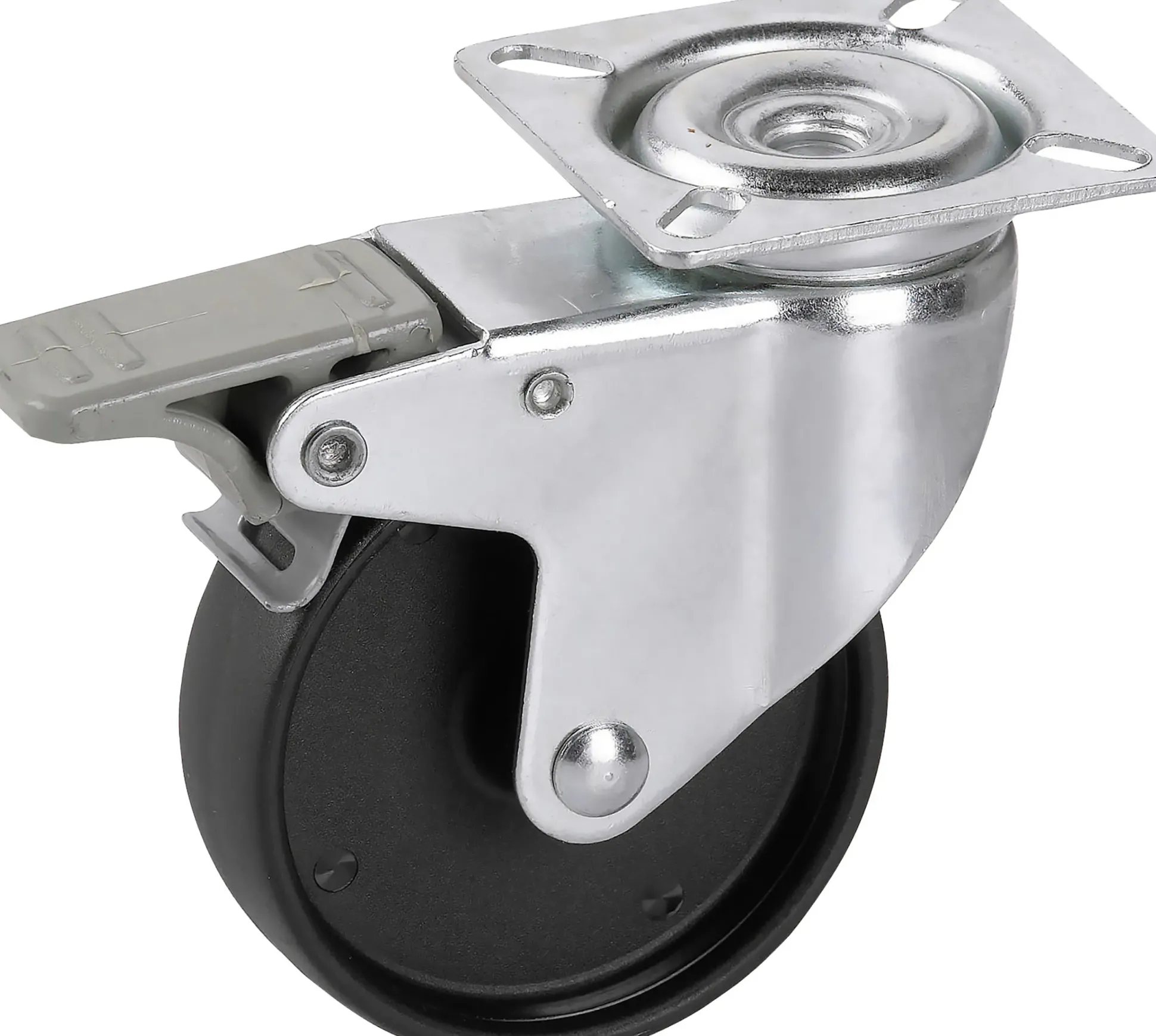Apparate-Lenkrolle mit Totalfeststeller 50 x 19 mm für unempfindliche Böden Tragkr. 35 kg