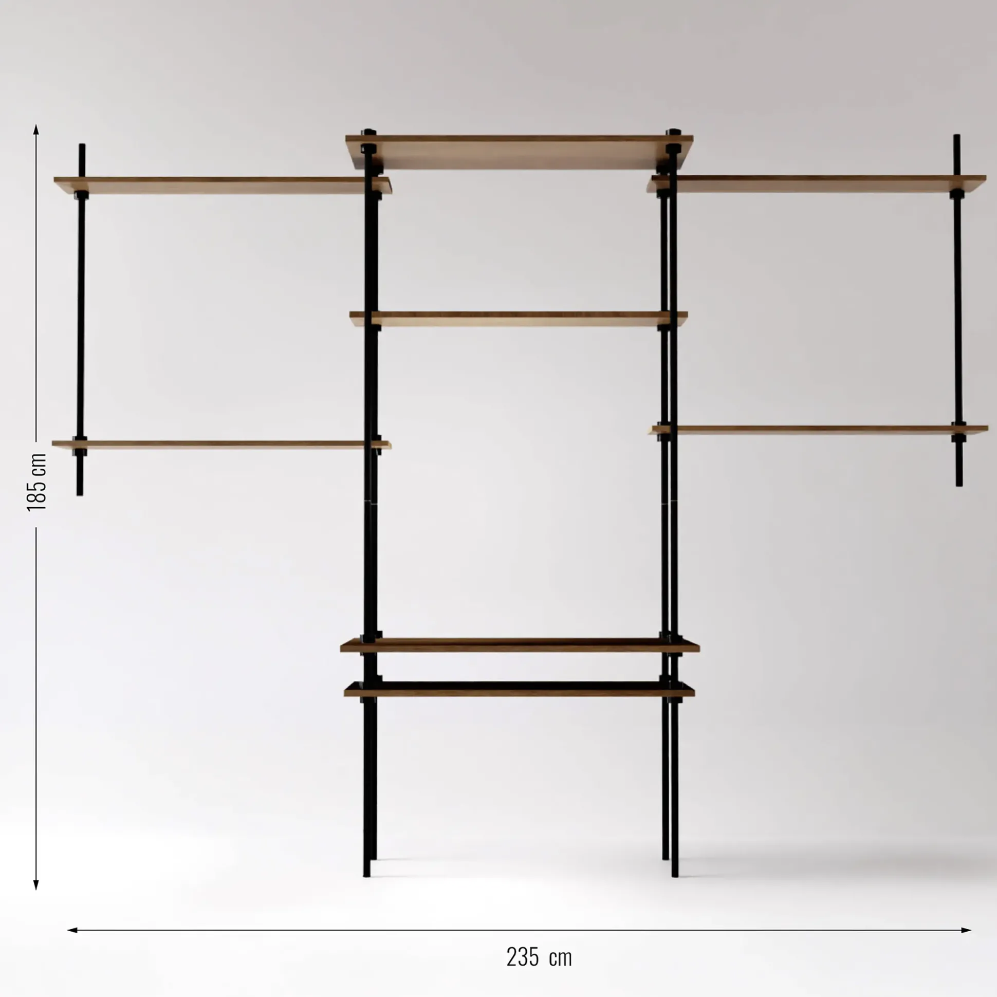 Ar Shelving Schreibtisch-Set mit Wandregal Deco Set Nebraska 185 x 150 cm
