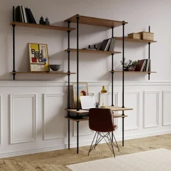 Ar Shelving Schreibtisch-Set mit Wandregal Deco Set Nebraska 185 x 150 cm