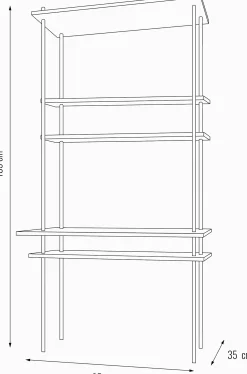 Ar Shelving Schreibtisch-Set mit Regalböden Ar Deco Nebraska 185 x 85 cm