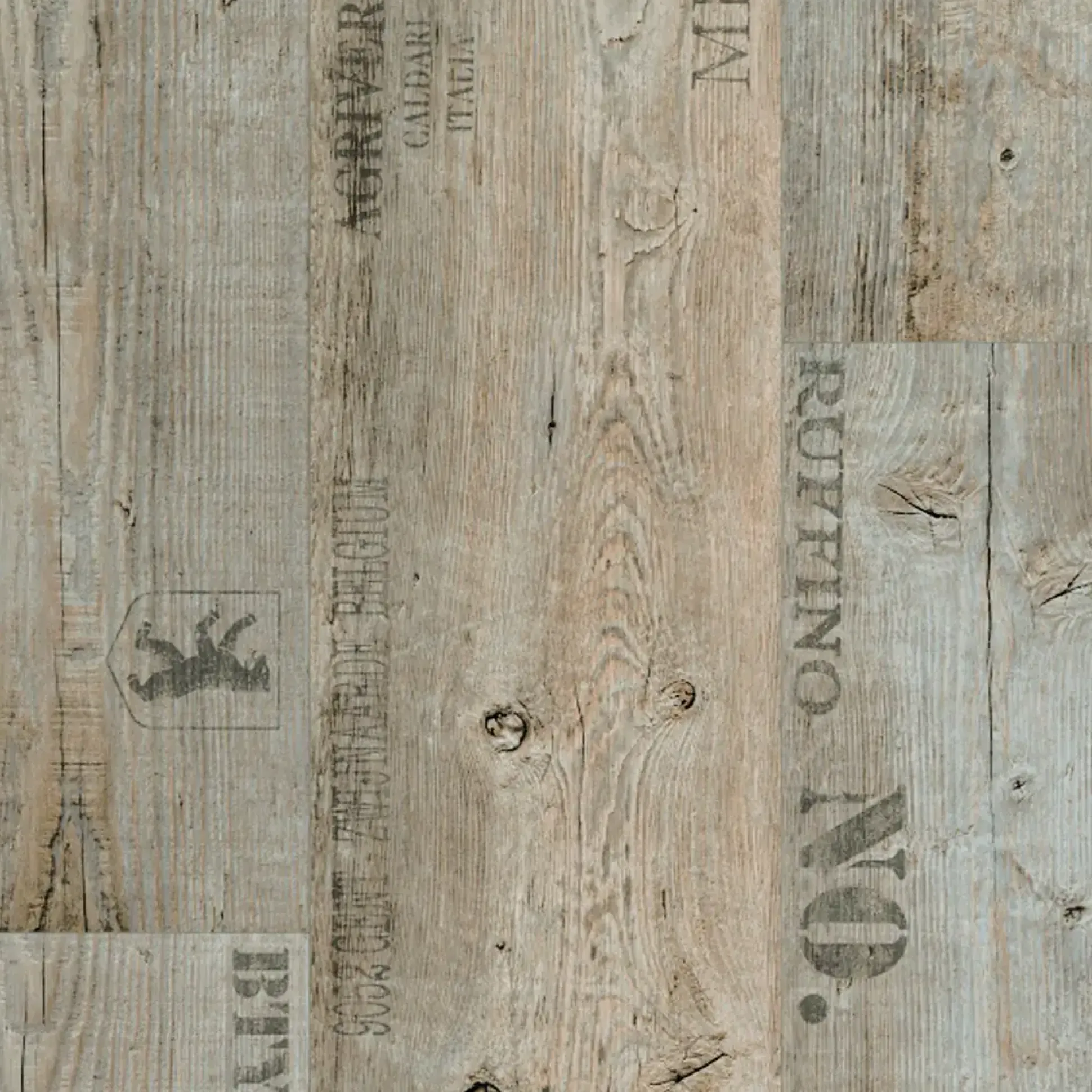 Bodenbelag Vinyl Cosy Holzoptik, Schrift beige, 3 m breit