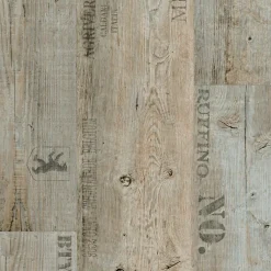 Bodenbelag Vinyl Cosy Holzoptik, Schrift beige, 4 m breit