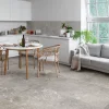 Bodenfliese Feinsteinzeug Travertino teilpoliert rektifiziert 60 x 120 cm gris
