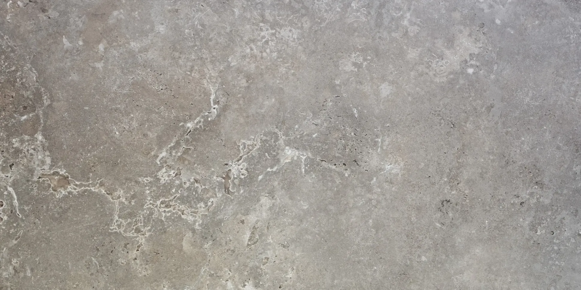 Bodenfliese Feinsteinzeug Travertino teilpoliert rektifiziert 60 x 120 cm gris