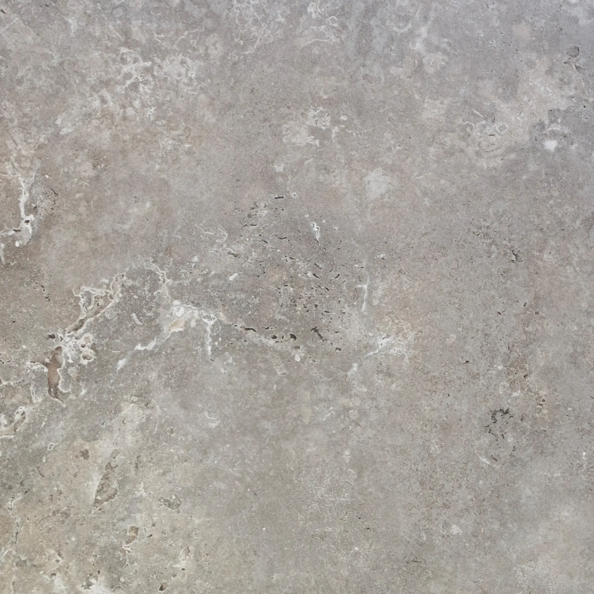 Bodenfliese Feinsteinzeug Travertino 60 x 60 cm grau