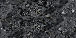 Bodenfliese Feinsteinzeug Dark Wave 60 x 120 cm schwarz