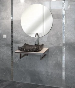 Bodenfliese Feinsteinzeug Opium 60 x 120 cm silber poliert