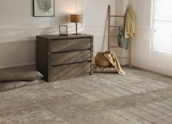 Bodenfliese Feinsteinzeug Travertino 60 x 120 cm cafe