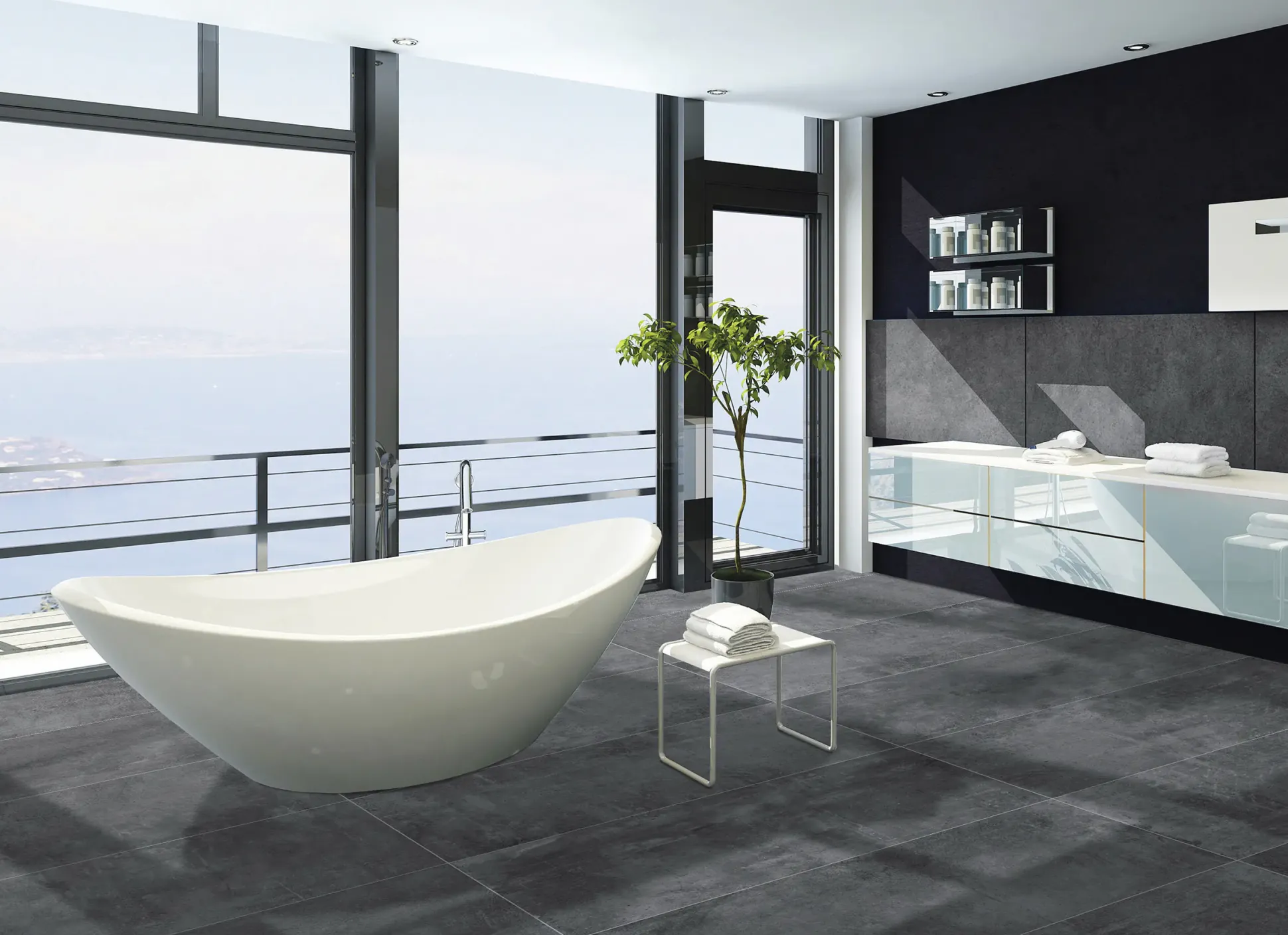 Bodenfliese Feinsteinzeug Pronto classic 60 x 120 cm nero
