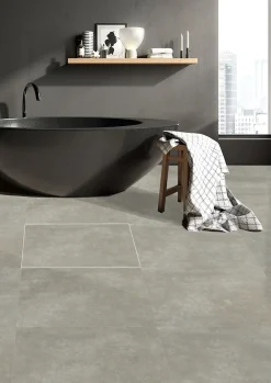 Bodenfliese Feinsteinzeug Beton 60 x 60 cm grau