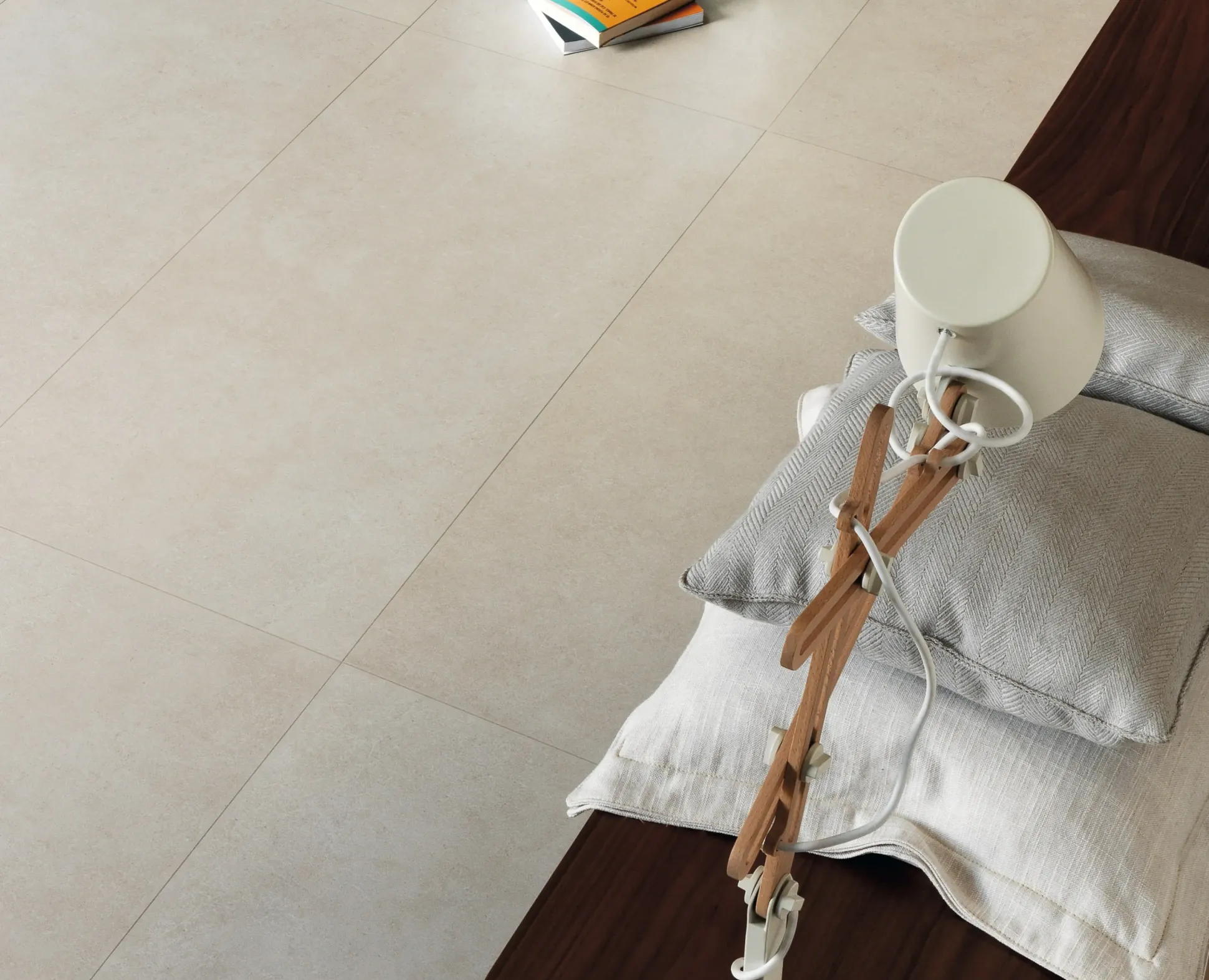 Bodenfliese Feinsteinzeug Hometec Beton 60 x 120 cm elfenbein