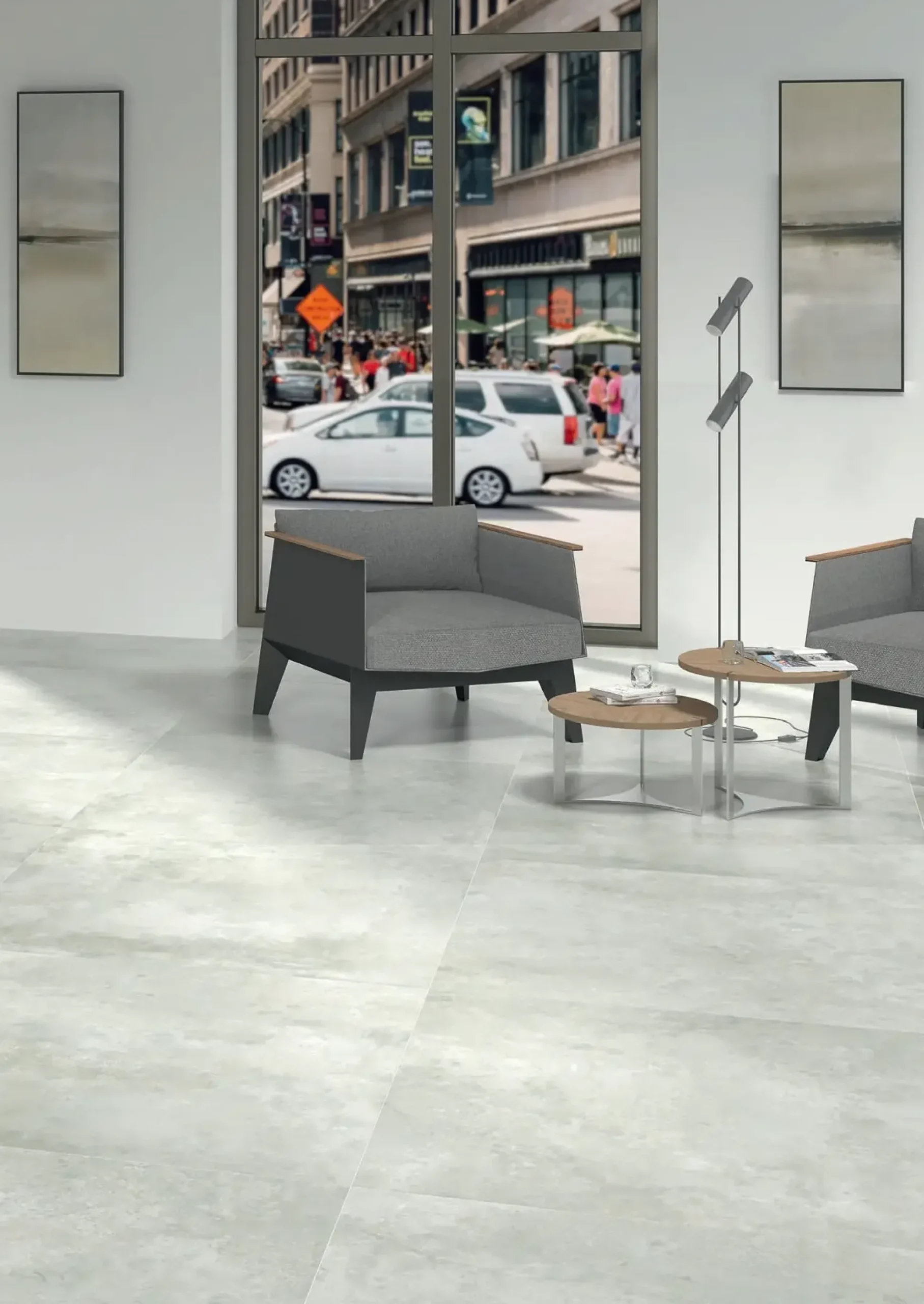 Bodenfliese Feinsteinzeug Metallique 120 x 120 cm grau