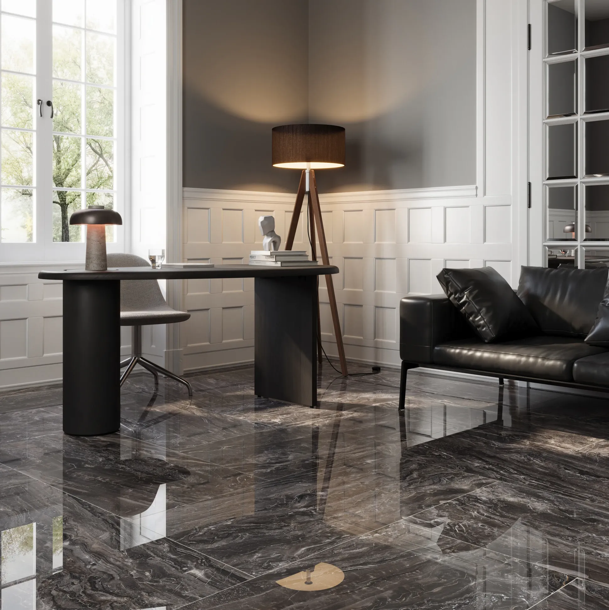 Bodenfliese Feinsteinzeug Salamanca 60 x 120 cm anthrazit