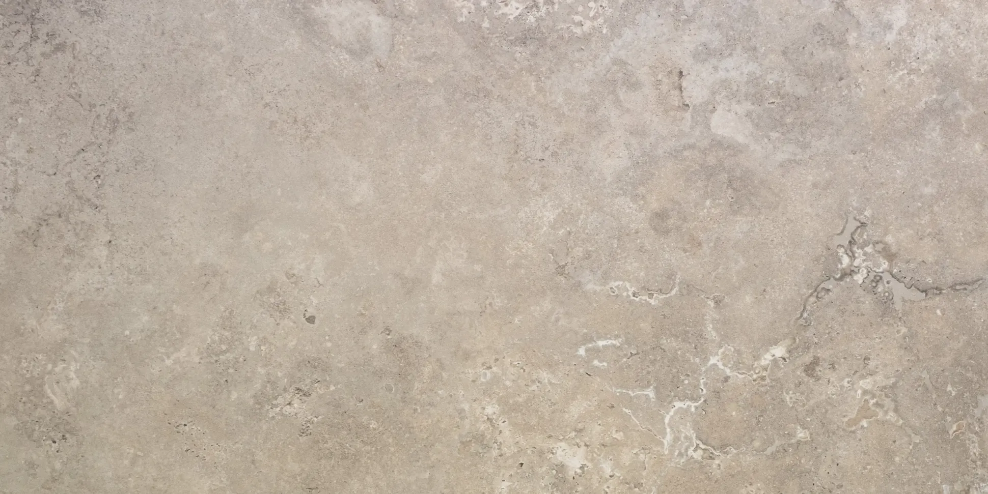 Bodenfliese Feinsteinzeug Travertino teilpoliert rektifiziert 60 x 120 cm crema