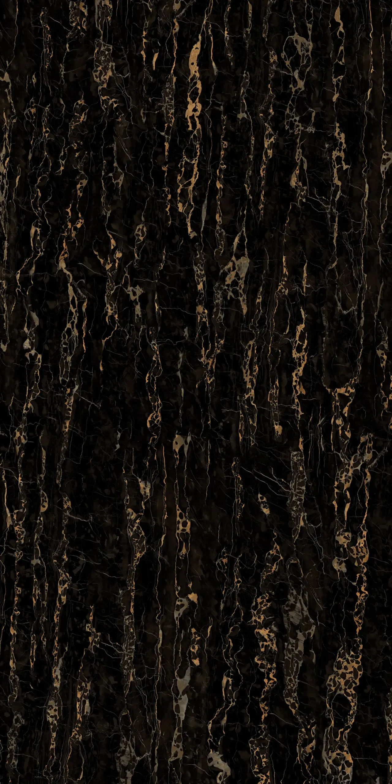 Bodenfliese Feinsteinzeug Travertin Gold 120 x 240 cm schwarz