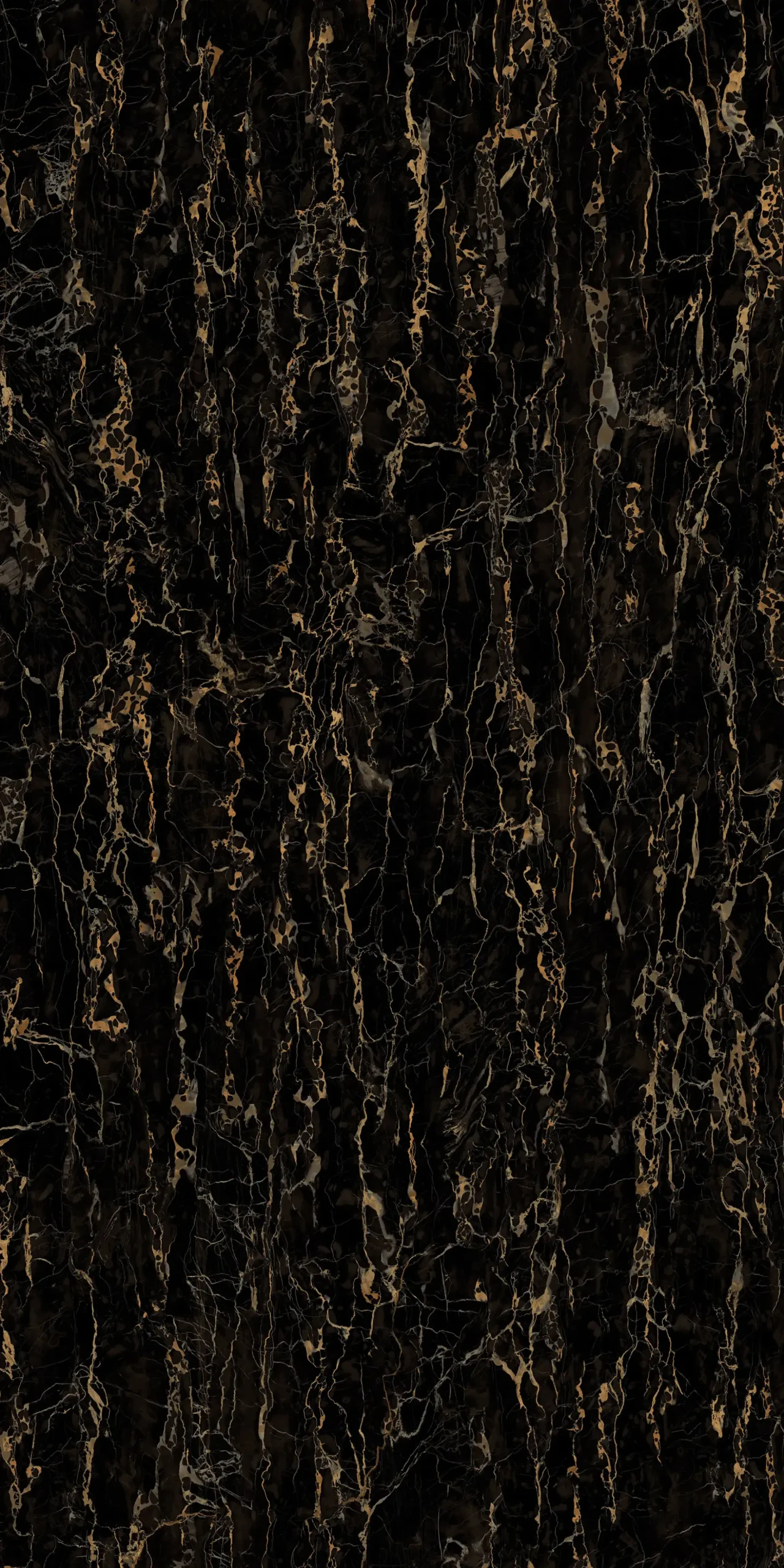 Bodenfliese Feinsteinzeug Travertin Gold 120 x 240 cm schwarz