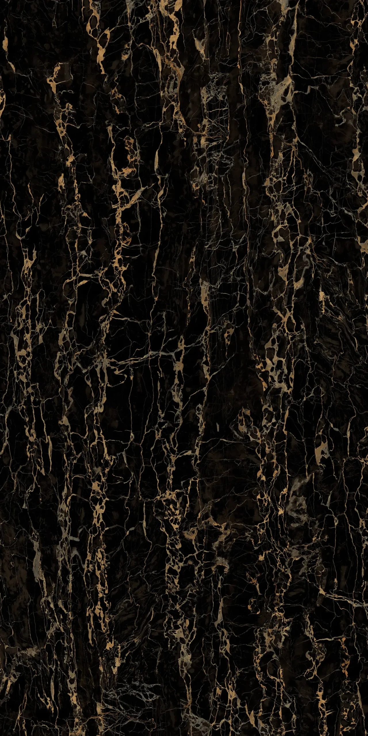 Bodenfliese Feinsteinzeug Travertin Gold 120 x 240 cm schwarz
