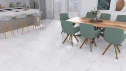 Bodenfliese Feinsteinzeug White Wave 60 x 120 cm weiß