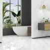 Bodenfliese Feinsteinzeug Prisma Statuario 60 x 120 cm grau/weiß