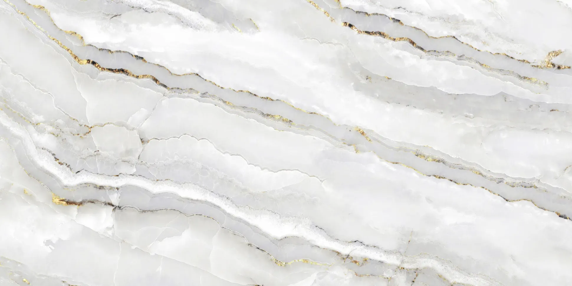 Bodenfliese Feinsteinzeug Alabaster Cleo Light 60 x 120 cm weiß/gold
