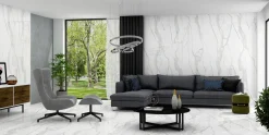 Bodenfliese Feinsteinzeug Calacatta 60 x 120 cm grau/weiß/gold