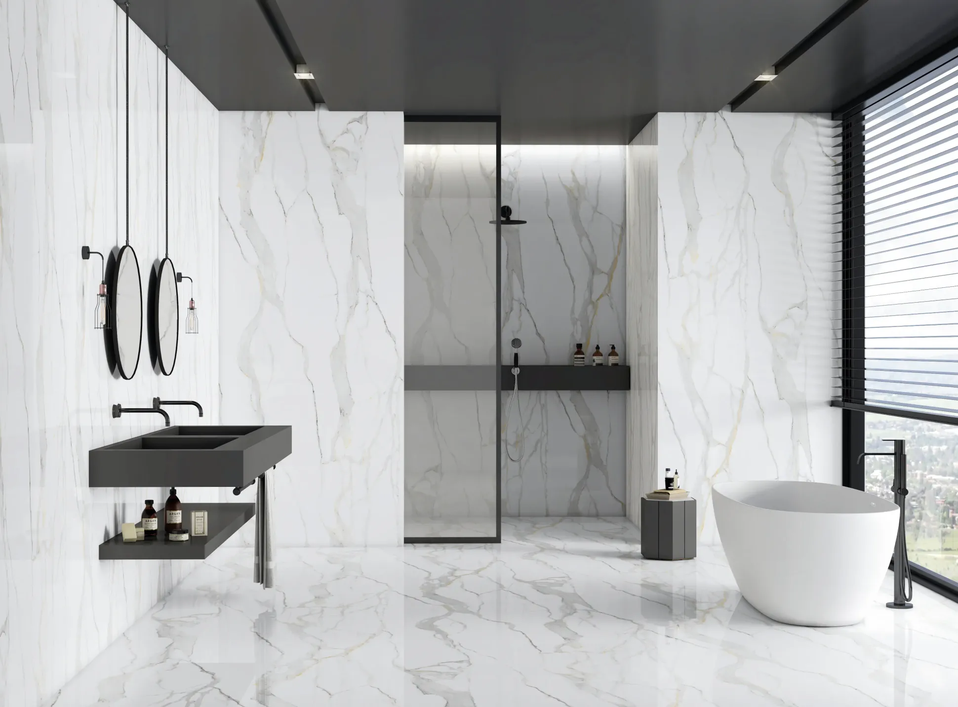 Bodenfliese Feinsteinzeug Continua Calacatta 60 x 120 cm gold