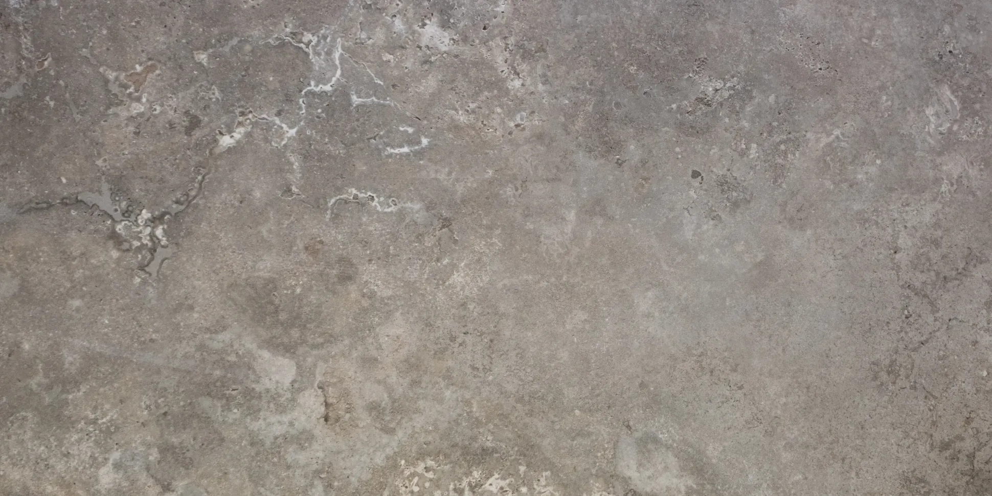 Bodenfliese Feinsteinzeug Travertino 60 x 120 cm grau