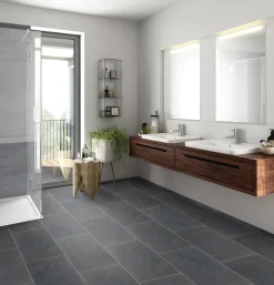 Bodenfliese Feinsteinzeug Questo Due 30 x 60,4 cm nero