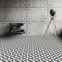 Bodenfliese Feinsteinzeug Beta 20 x 20 cm schwarz-weiß