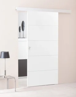 Borne Holz-Schiebetürblatt Fila 5 205 x 95 x 2,8 cm, HDF weiß lackiert