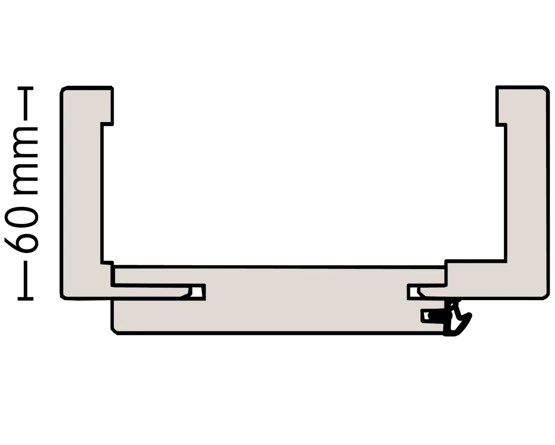 Borne Zarge CPL Masera weiß 61 cm DIN rechts