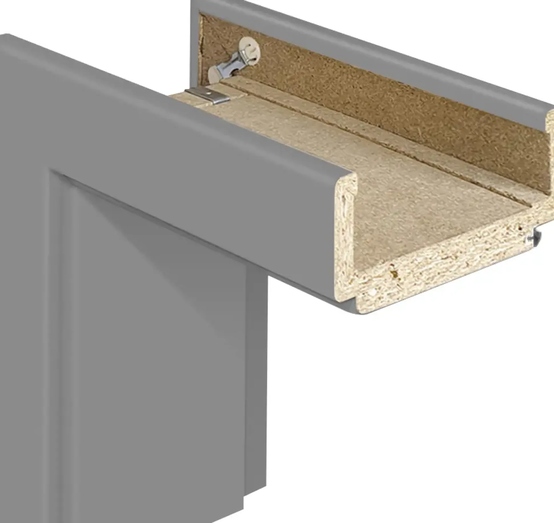 Borne Zarge Lack edelgrau 86 cm DIN links