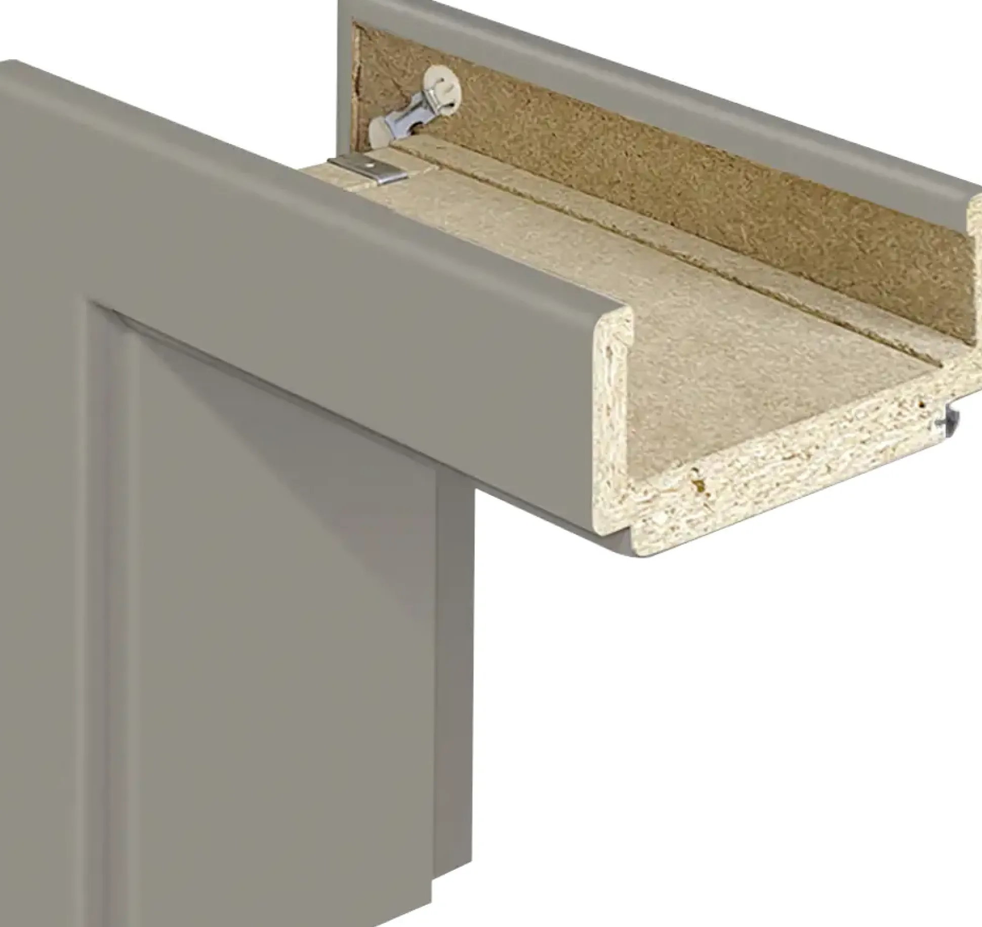Borne Zarge Lack edelgrau 61 cm DIN links