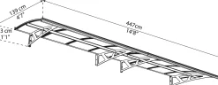 Canopia Vordach Amsterdam 447 x 139 cm anthrazit