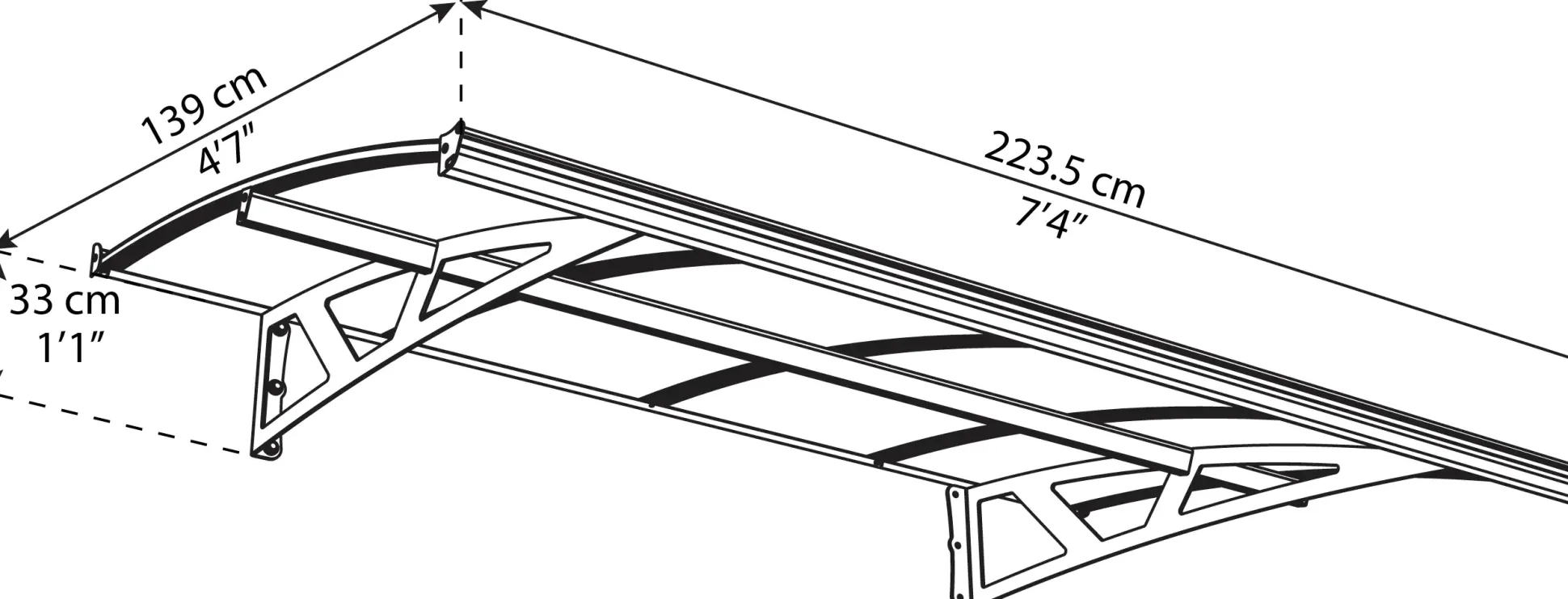 Canopia Vordach Amsterdam 223,5 x 139 cm anthrazit