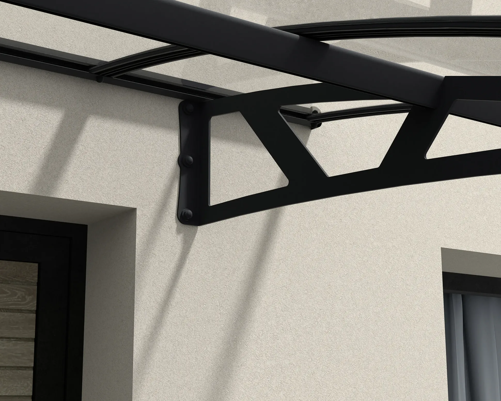 Canopia Vordach Amsterdam 8920 Grau Alu 892 x 139 cm